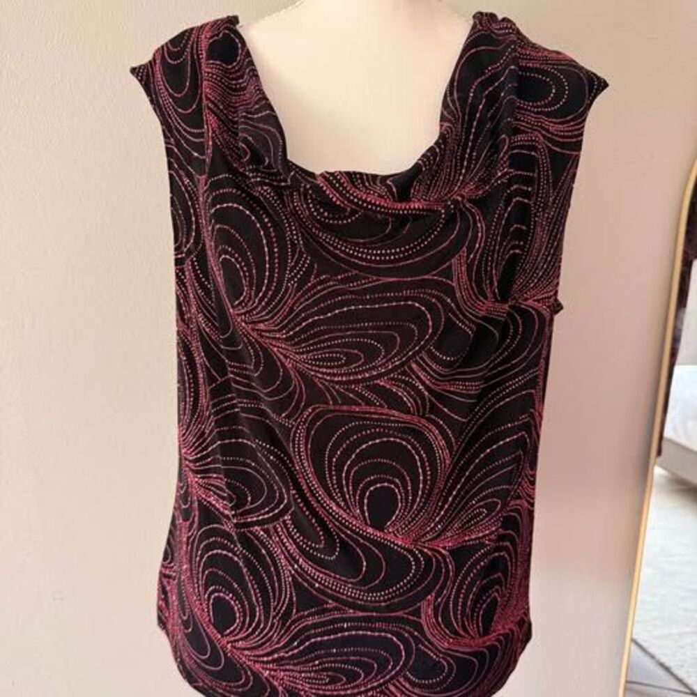 Y2K cowl neck sparkly swirl pattern fairycore whimsigoth dark romance date top